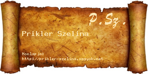 Prikler Szelina névjegykártya